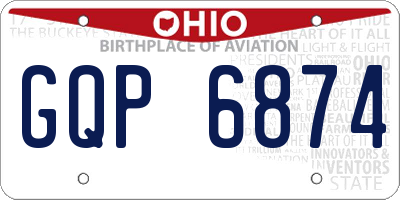 OH license plate GQP6874