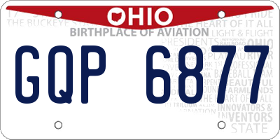 OH license plate GQP6877