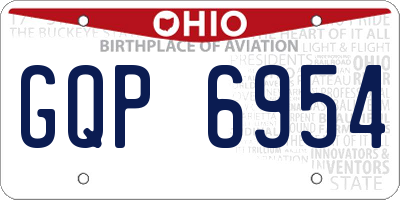 OH license plate GQP6954
