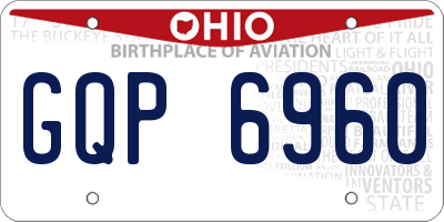 OH license plate GQP6960