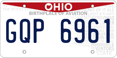 OH license plate GQP6961