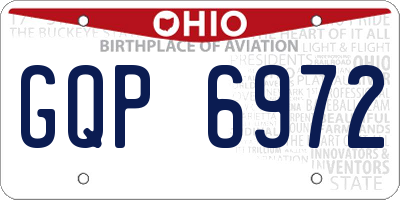 OH license plate GQP6972
