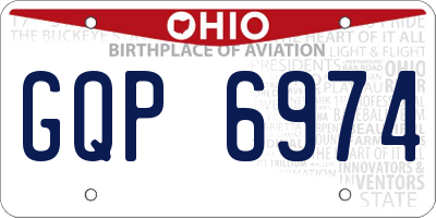OH license plate GQP6974
