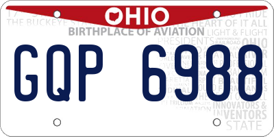 OH license plate GQP6988