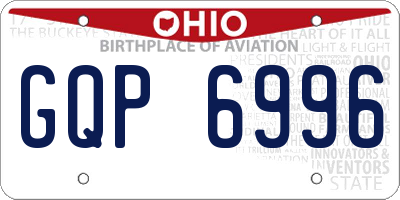 OH license plate GQP6996