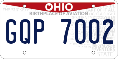 OH license plate GQP7002
