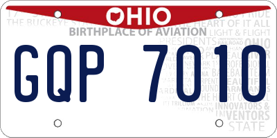 OH license plate GQP7010