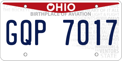 OH license plate GQP7017