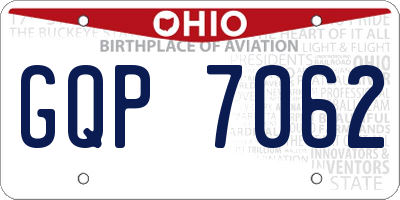 OH license plate GQP7062