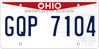 OH license plate GQP7104