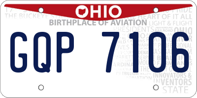 OH license plate GQP7106