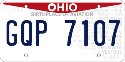 OH license plate GQP7107