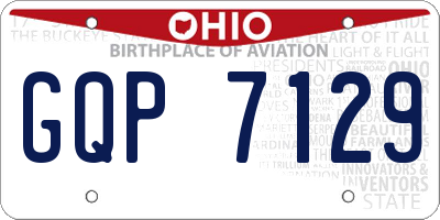 OH license plate GQP7129
