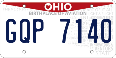 OH license plate GQP7140