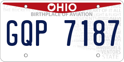 OH license plate GQP7187