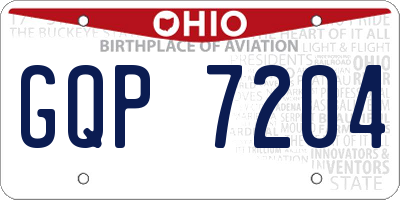 OH license plate GQP7204