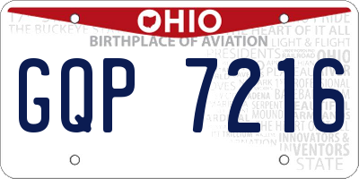 OH license plate GQP7216