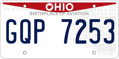 OH license plate GQP7253
