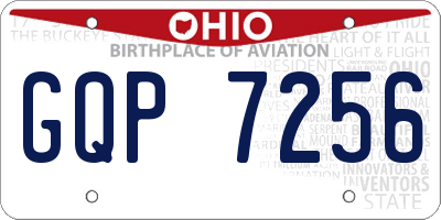 OH license plate GQP7256