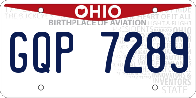 OH license plate GQP7289