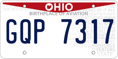 OH license plate GQP7317