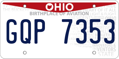 OH license plate GQP7353