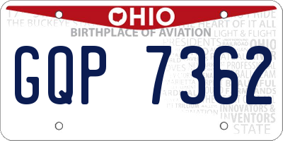 OH license plate GQP7362