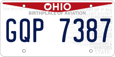 OH license plate GQP7387