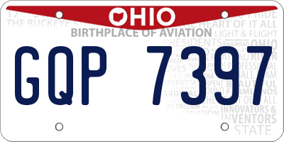 OH license plate GQP7397