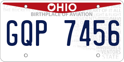 OH license plate GQP7456