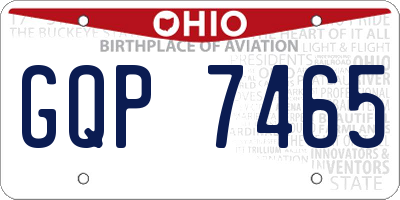OH license plate GQP7465