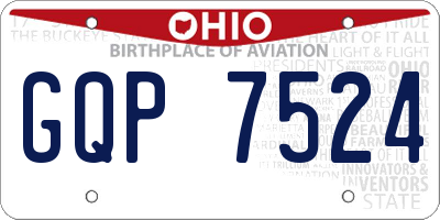 OH license plate GQP7524