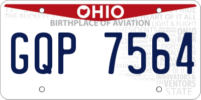 OH license plate GQP7564