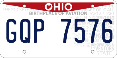 OH license plate GQP7576