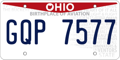 OH license plate GQP7577
