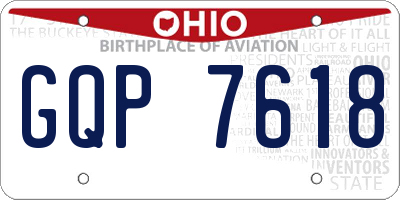 OH license plate GQP7618
