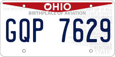 OH license plate GQP7629