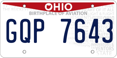 OH license plate GQP7643