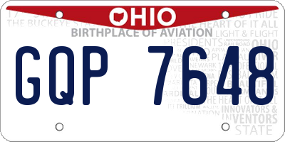 OH license plate GQP7648