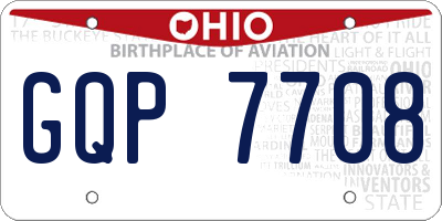 OH license plate GQP7708