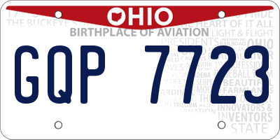 OH license plate GQP7723