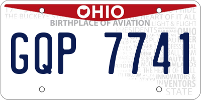 OH license plate GQP7741