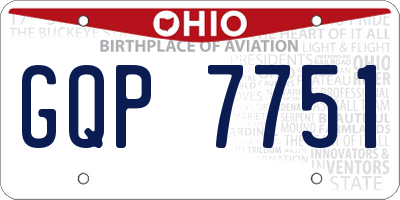 OH license plate GQP7751