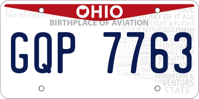 OH license plate GQP7763
