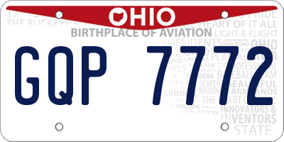 OH license plate GQP7772