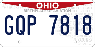 OH license plate GQP7818