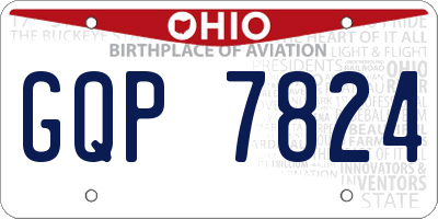 OH license plate GQP7824