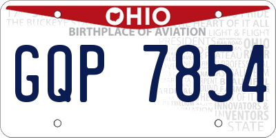 OH license plate GQP7854