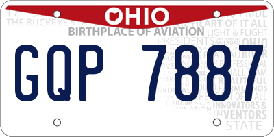 OH license plate GQP7887