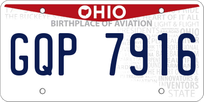 OH license plate GQP7916